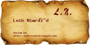 Leth Nimród névjegykártya